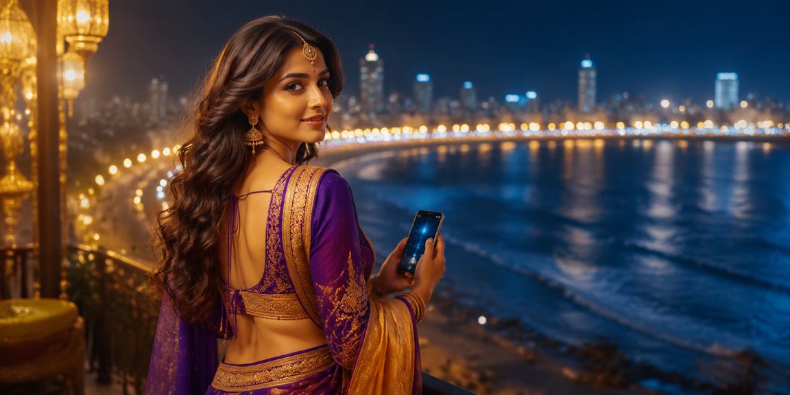 Mumbai Marine Drive blue and gold themed lottery